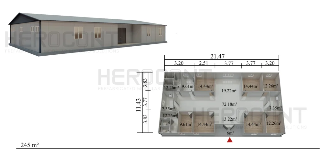 245 m² Modular Accommodation